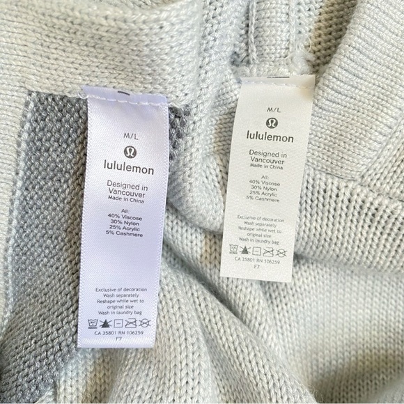 Lululemon Heathered light asphalt gray knit hoodie Opened Up Poncho sweater - Picture 11 of 13